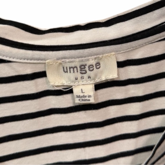 Umgee Striped Long Sleeve Top with Lace Hem - Picture 3 of 3